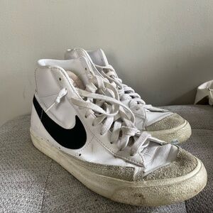 White and Black Nike Blazers Sneakers